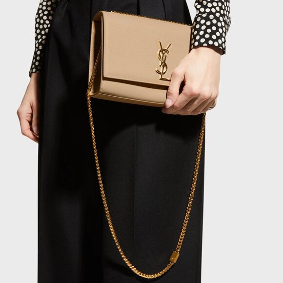 Saint Laurent YSL Monogram Kate Medium Crossbody Grained Leather Chain Bag - Picture 4 of 16